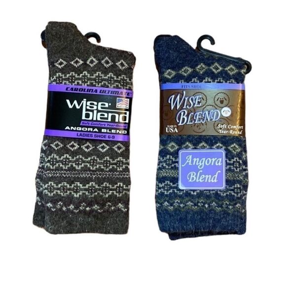 Wise Blend Wool Socks, Angora Blend, 2 Pairs, NWT - Picture 1 of 4